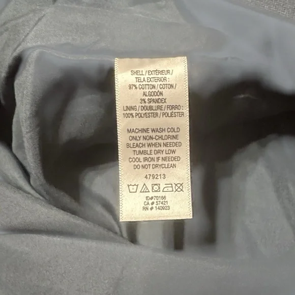 NWT LOFT Solid Blue/Grey Double Front Zip Shift Skirt - Picture 3 of 4